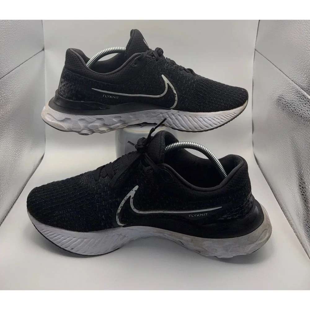 Nike React Infinity Run Flyknit 3 Mens 11 Black White Good DH5392-001 Running